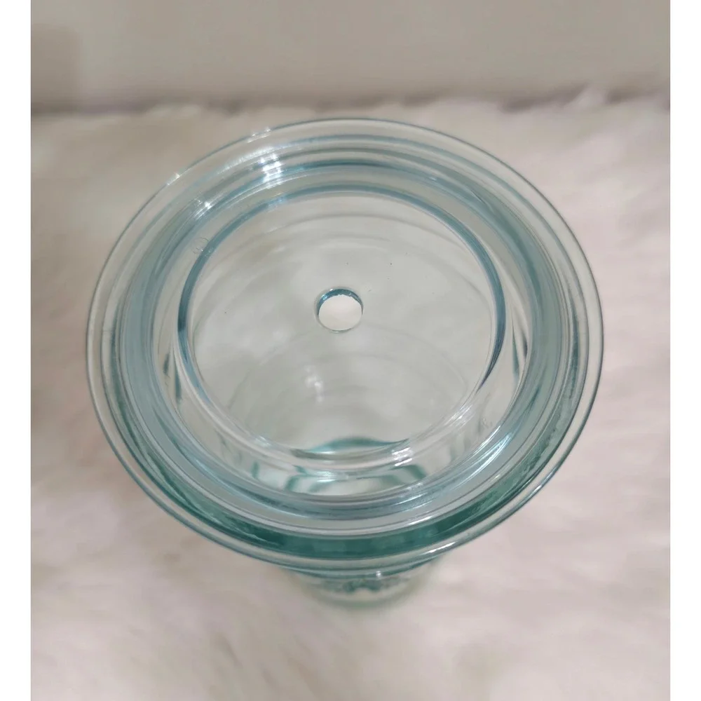 Starbucks‎ Recycled Green Glass Tumbler 20 oz Cold Cup With Clear Lid 2015